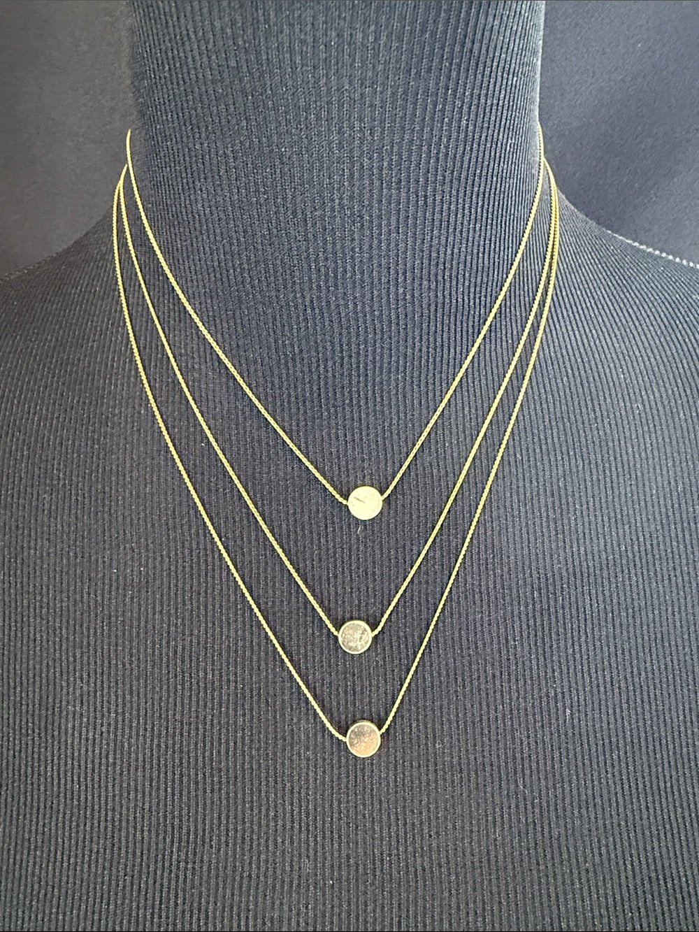 Gold toned Layered Disc Necklace - Women Jewelry